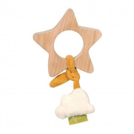 Holzgreifling Stern mit Wolke, 10cm | sigikid GREEN Bio Collection