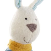 sigikid GREEN Bio Collection Greifling Hase hellblau mit Holzstern, Gesicht | Kuscheltier.Boutique