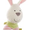 sigikid GREEN Bio Collection Greifling Hase rosa mit Holzblüte, Gesicht | Kuscheltier.Boutique