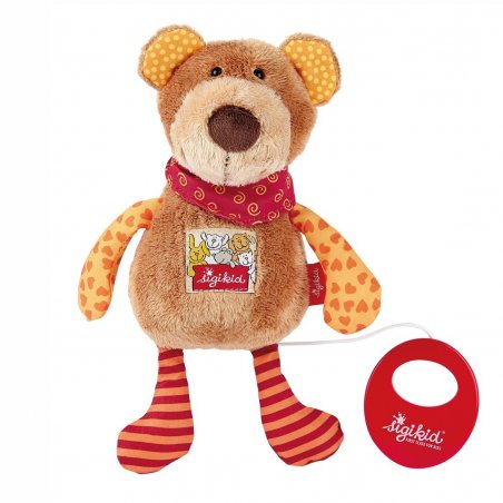 sigikid für Babys Teddybär Red Stars, Spieluhr Vorderseite | Kuscheltier.Boutique