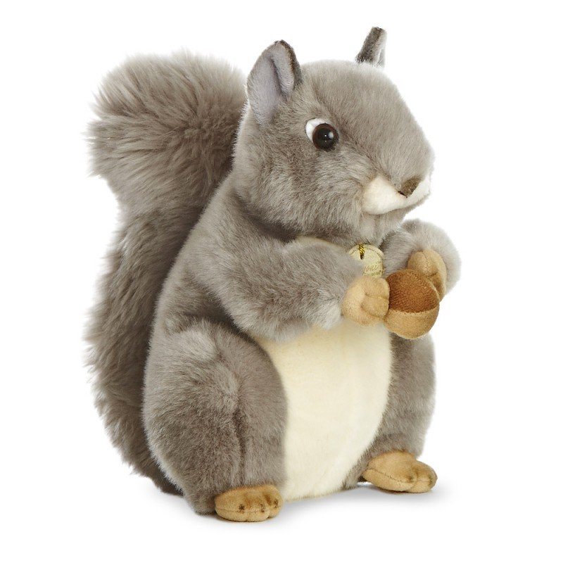 Eichhörnchen Miyoni mit Nuss, grau AuroraWorld Plüschtier | Kuscheltier.Boutique