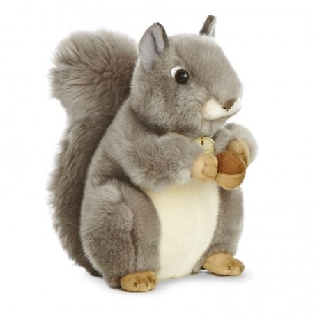 Eichhörnchen Miyoni mit Nuss, grau AuroraWorld Plüschtier 